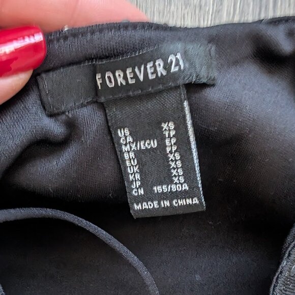 52🖤✨ Forever 21 Black Sparkle Mini Dress sz XS✨🖤 - Picture 2 of 2